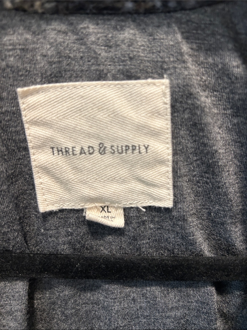 Thread & Supply Plaid Sherpa Shacket Jacket Brown Black XL Button Front - Picture 2 of 9
